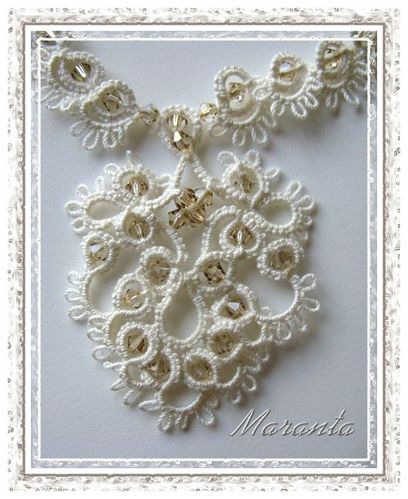 frywolitka naszyjnik swarovski